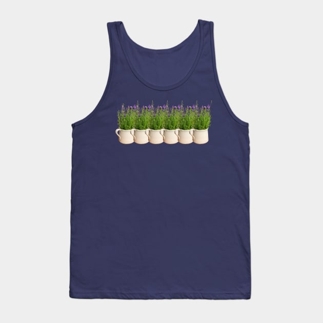 Lavender Plants on Repeat Tank Top by ellenhenryart